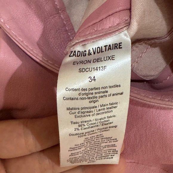 NWOT Zadig & Voltaire Pink Evron Leather Pants - Picture 4 of 5